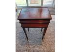 Vintage Antique Imperial Furniture Co Mahogany 3 Stack Nesting Tables Fluted