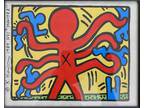Keith Haring Original Color Signed Painting Framed Rare