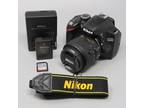 Nikon D3200 Digital SLR Camera w/18-55mm Lens Black - 8,349 Clicks!