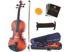 Mendini By Cecilio Violin For Beginners, Kids & Adults w/Hard Case, 4/4, Black.