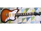 Sunburst Jaguar Style Set Neck Electric Guitar Quilted Maple Top P90 Pickups