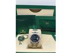 2023 Rolex Datejust 36 126200 Blue Motif Dial Oyster Smooth Bezel Box Papers