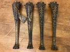 Vintage LOT OF 4 ORNATE CLAW FEET METAL TABLE LEGS - HARDWARE