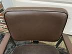 Vintage All Steel INDUSTRIAL OFFICE SWIVEL desk tanker MCM steel arm Chair Brown