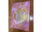 Home Decor - 9”x 12" Pink & Gold Acrylic Pour (Original Painting)