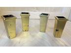 Lot of 4- Vintage Brass MCM Cover Cap Table or Chair Legs 2 3/8" H- Square Shape