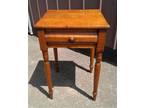 Antique Curly Maple One Drawer Stand 1850s