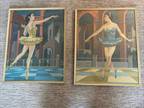 SET 2 VTG MIDCENTURY Hand-Painted BALLERINA , 20 X 16” Possibly Paint By