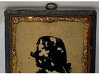 Antique 19th Century Miniature Reverse Painted Silhouette of Robert Burns Framed