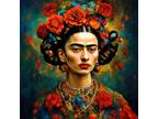 Vibrant Portrait of Frida Kahlo Ai Generated