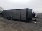 2024 Covered Wagon Trailers 8X24 10K Trailer Charcoal Grey Enclosed Carhauler