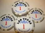 10 Las Vegas City of Lights Casino Chips !