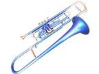 WINTER SALE BLUE BRASS FINISH Bb VALVE TROMBONE FREE HARD CASE+MOUTHPIECE