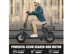 450W Electric Scooter Adults with Seat Basket 20 Miles Foldable Commuter E-bike