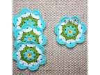 Floral Design Crochet Coasters set Of 4