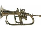 Best-Price-FLUGELHORN-Bb-4-Valve-Flugel-Horn-Brass--Free-Hard-Case-MP New. BRS