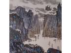 Chinese River and Mountains Landscape Scene-Watercolor Original (textured paper)