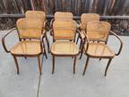 Vintage Thonet Bentwood Cane Wicket Dining Chairs Josef Hoffmann For Stendig ...