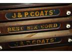 Antique J & P Spool Cabinet 3 Drawers, Measures 24" x 17" x 9 1/2" - ESTATE