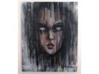 Original Ghost Painting Abstract Thayer Art Woman OOAK Canvas Not A Print