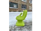 Light Avocado Green Left HAND SHAPED CHAIR 32" tall adult 70's Retro iCarly NEW