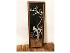 Vintage 70s 80s Mirror 27" x 9.5" Etched frosted Bird/Branch