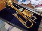 Vintage 1980 Conn 50H Trombone F - Trigger Attachment Good - Very Good w/ Case