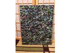 Jackson Pollock Style Painting 16" x 20", No. 199. Signed by Artist COA Issued