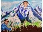 Mountaintop Prophecy. Acrylic on Canvas by Samwel Osumba.