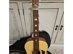 Vintage 1970s Stella Harmony H-6128 Acoustic Parlor Guitar Natural USA w/ strap