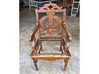 Antique PHI Fraternity-Sorority Chair Eastlake Victorian Burl Walnut needs seat