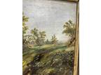 Antique 19thC American Oil Painting Seascape Beach Bluff W/ Sailboats Framed