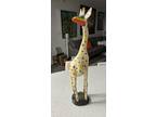 C. B. Fleming B1962- Unique Hand Painted Rainbow Giraffe Sculpture 24” High -