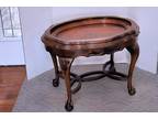 1950 Walnut Tea Table with Carrying Tray - Chippendale Ball & Claw Feet