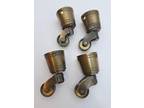 Antique / Vintage Brass Furniture Casters Hardware Lot of 4