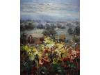 Original Oil Painting Vinyard Landscape Impressionism Collectible