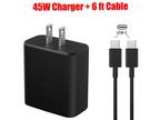 45W Super Fast Charging Wall Charger USB-C Type C Cable For Samsung Fast SHIP