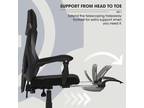 Gamer Gear Gaming Office Chair with Extendable Leg Rest, Black Fabric Upholstery