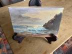 Vintage Small Seascape Painting - Signed Viola - South Gate California