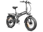 PASELEC 750W Peak Folding Electric Bicycle 20'' x 4.0 Fatbike Snow ebike 7-Speed