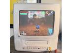 GE 13TVR72 13" VERY Clean CRT TV/VCR Combo Retro Gaming White TESTED