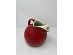 Vintage Hall Pottery Tilt Ball Pitcher, Red 7 " Vintage with Ice Guard Lip