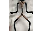 Vtg MCM Laurids Lonborg Wire Figure Danish Modern Black Metal Rattan Tiki