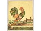 VTG 10"x12" Original ROOSTER Watercolor "If You Got It, Flaunt It" by M. SANDERS
