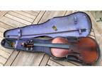 Antique 1908 Eduard Reichert Dresden 4/4 Violin, Bow, Case Repaired