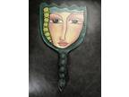 Kimberly Wilcox for Silvestri Painted Hand Mirror Early 2000s