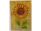 3DBeccaart Original Painting 'Sparkling Rain' .. Floral Art ACEO .. 2.5" x 3.5"