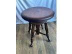 Antique Wood Piano Stool Claw Foot Ball Feet Adjustable
