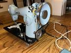 Monster Metal White Leather Canvas Sewing Machine. Customized. Refurbished. GS1