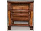 19th C. Miniature Empire Chest Of Drawers Tiger Maple Mahogany Serpentine Column